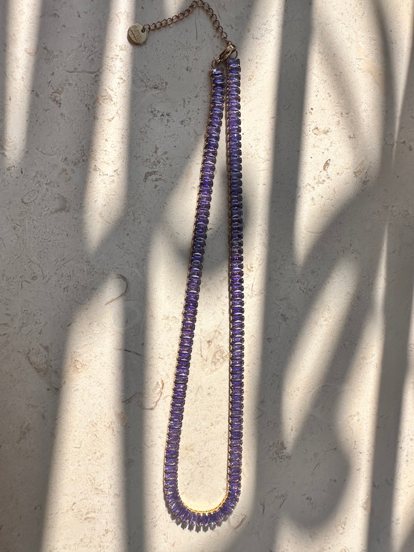 Lilac Baguette Necklace