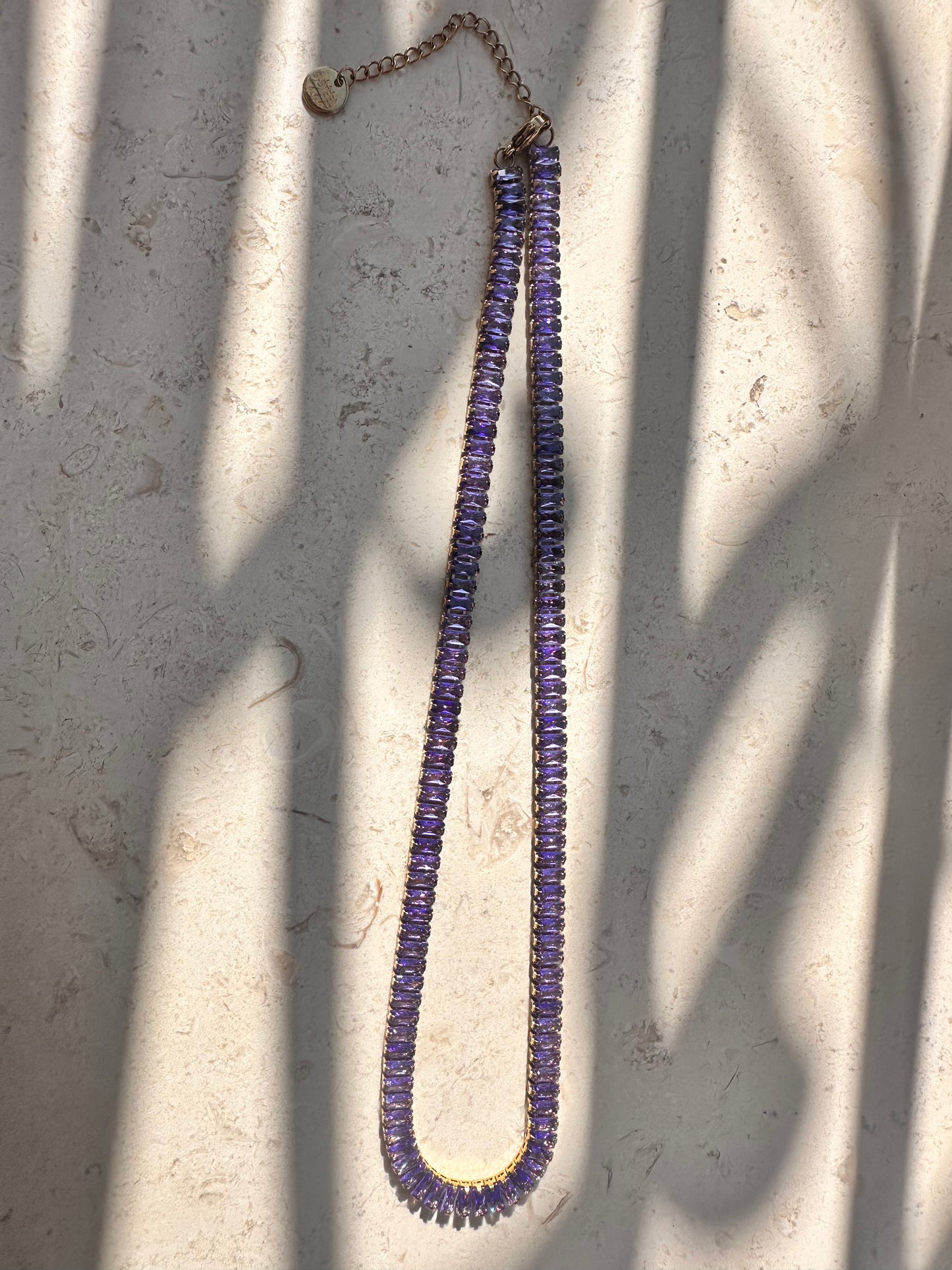 Lilac Baguette Necklace