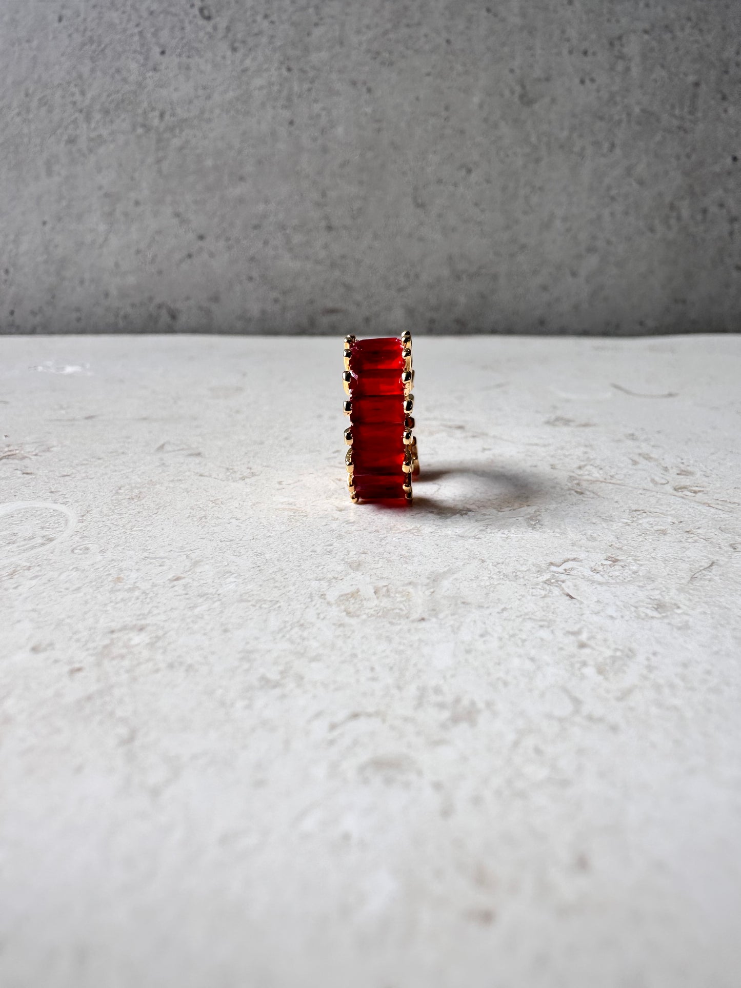 Ear Cuff Baguette Red
