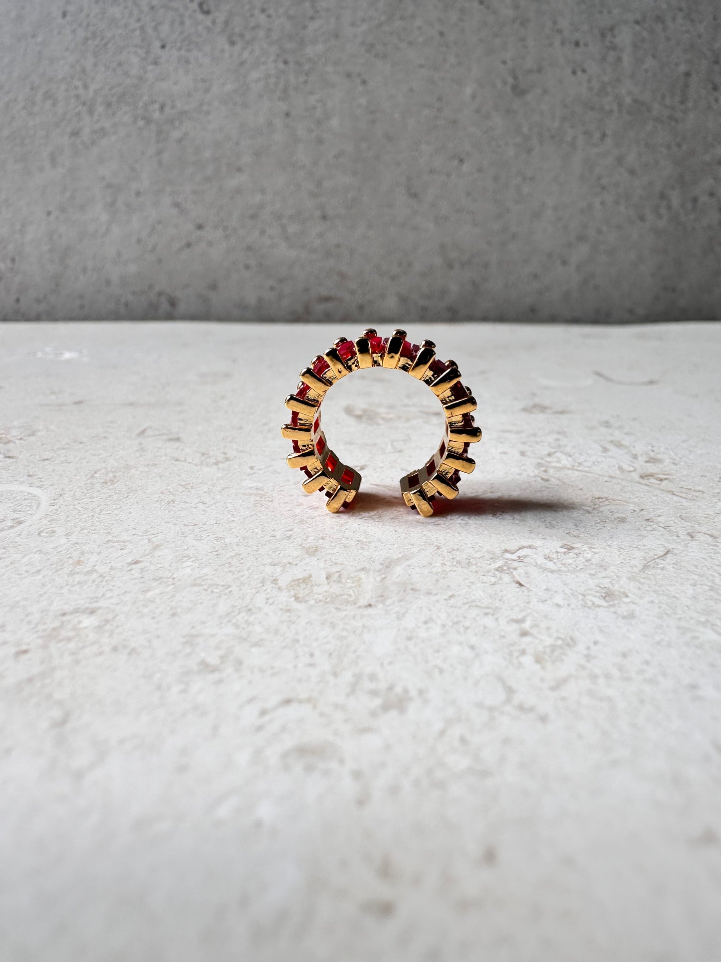 Ear Cuff Baguette Red