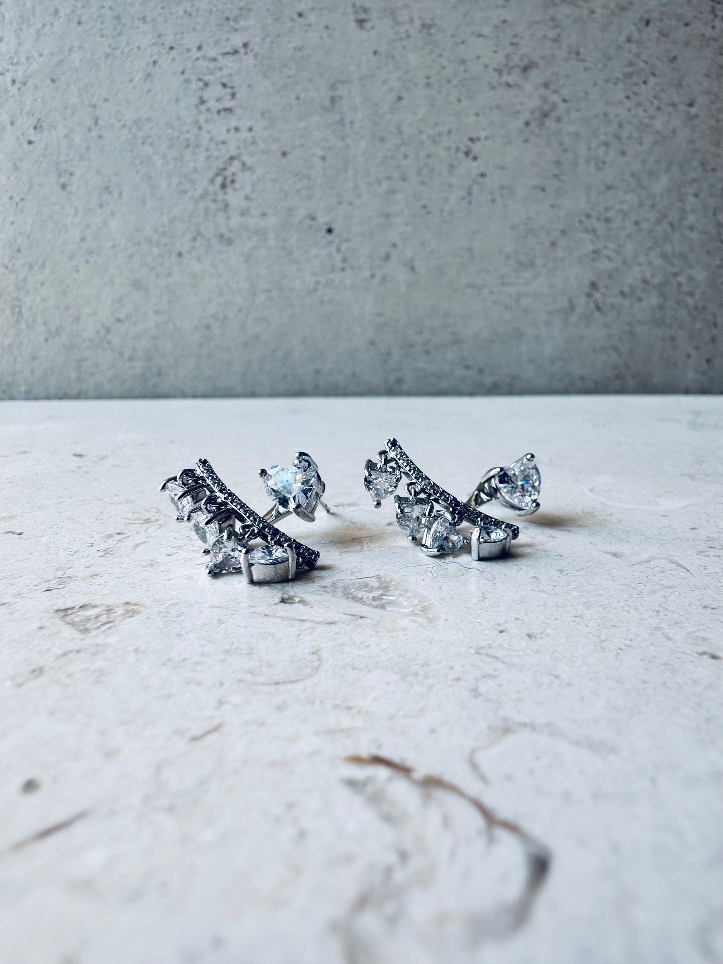 Floating Silver Hearts