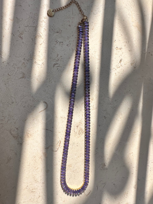 Lilac Baguette Necklace